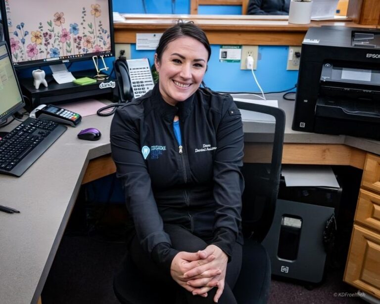 dentist at front desk dental office west coxsackie